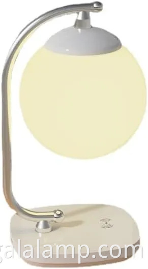 Lâmpada de mesa de LED regulável com carregamento sem fio para o quarto